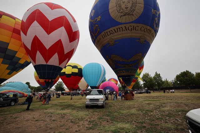 Colorful Hot Air Balloons Fill the Sky at Festival