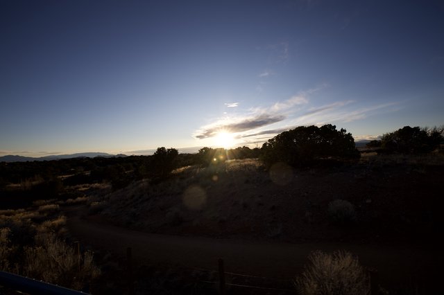 Sunset Over Desert Trail in Southwest Landscape