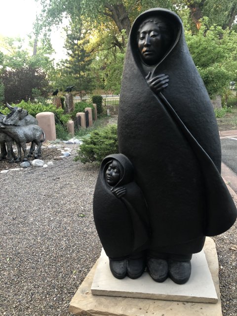 Mother and Child Statue in Santa Fe Park