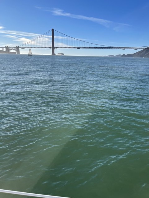 Majestic view of Golden Gate Bridge from San Francisco Bay