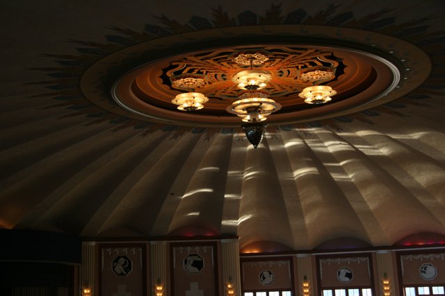 Illuminated Chandelier in Architectural Building