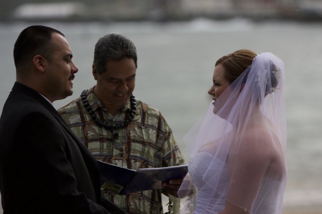 Exchanging Vows at the Hawaiian Beach
