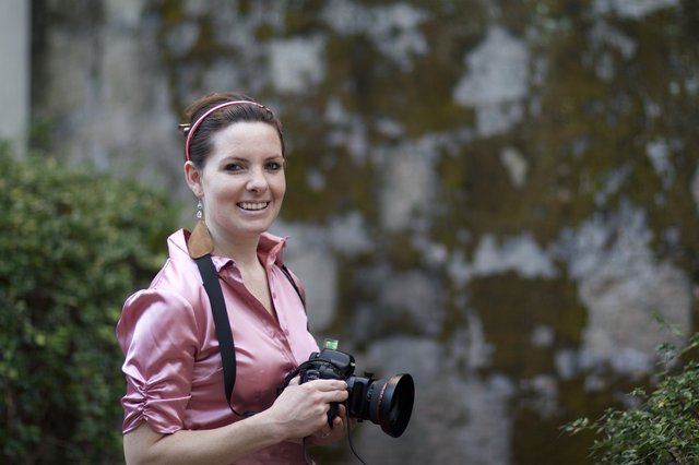 Smiling Photographer at Santa Barbara Mission Gardens
