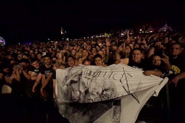Banner-Wielding Crowd at Big Four Festival