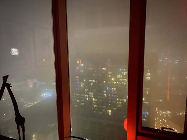 Foggy Cityscape from Office Window