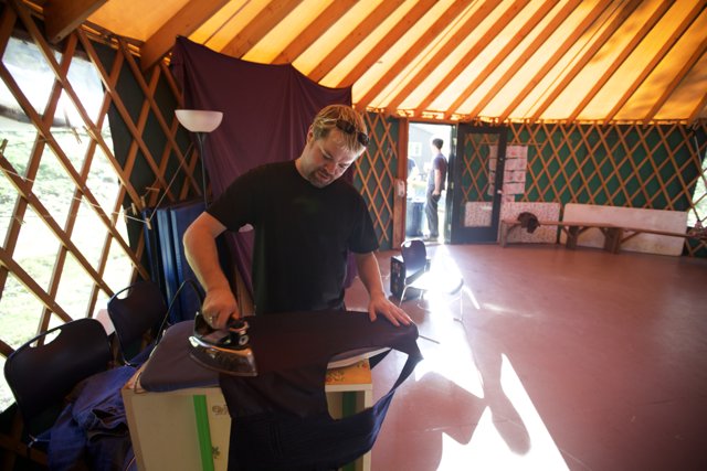 Ironing in a Yurt