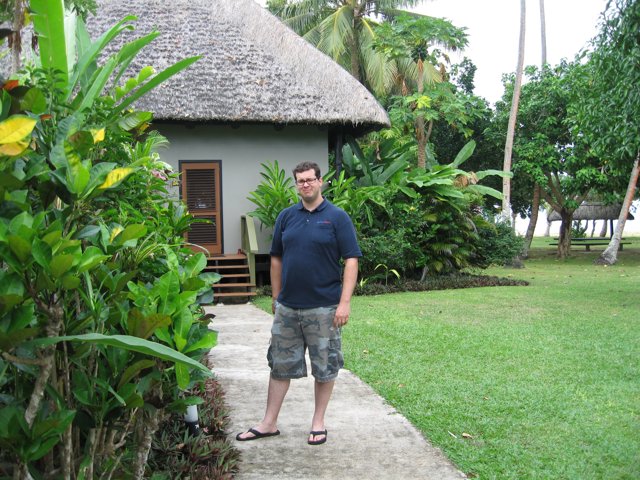 Dave B in his Thatched Garden Hut