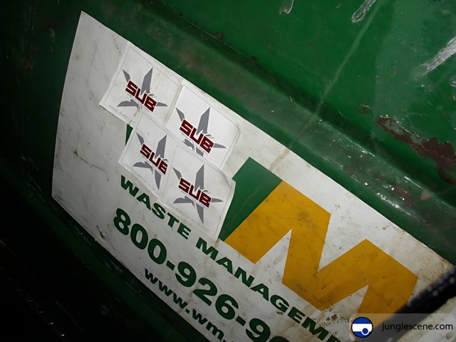 Sticker on a Garbage Truck