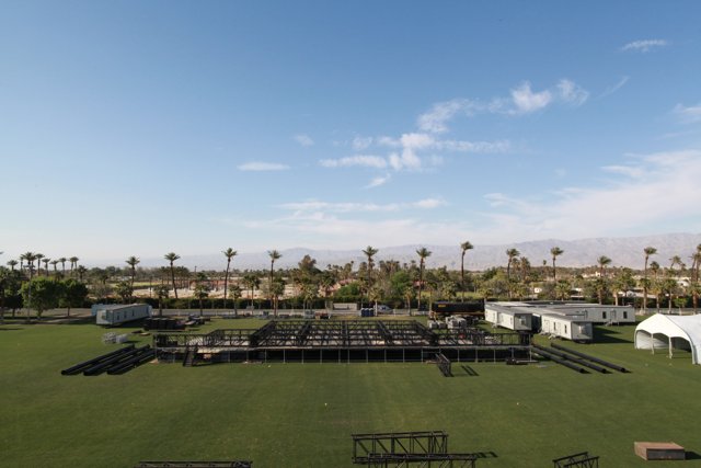 Elevated Stage in the Vast Coachella Field