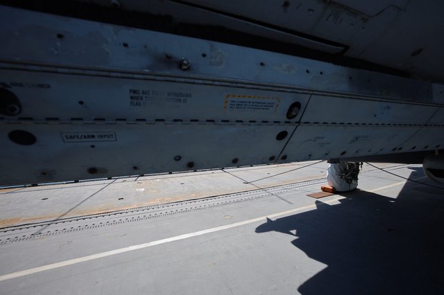 Maintenance Work on USS Hornet Flight Deck