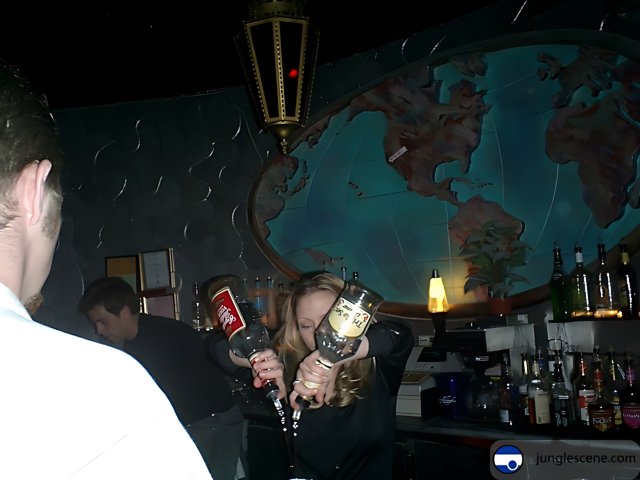 Pouring a Drink at the Pub