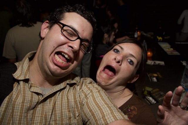 Dave and Penelope Making Silly Faces at Art Walk