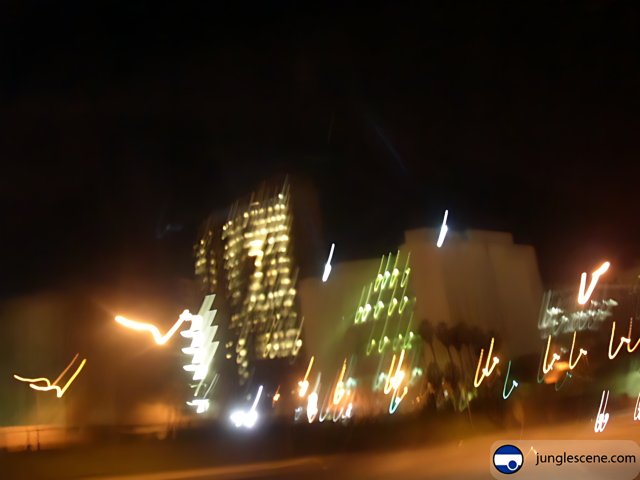 Blurry Night Lights of the Urban Metropolis