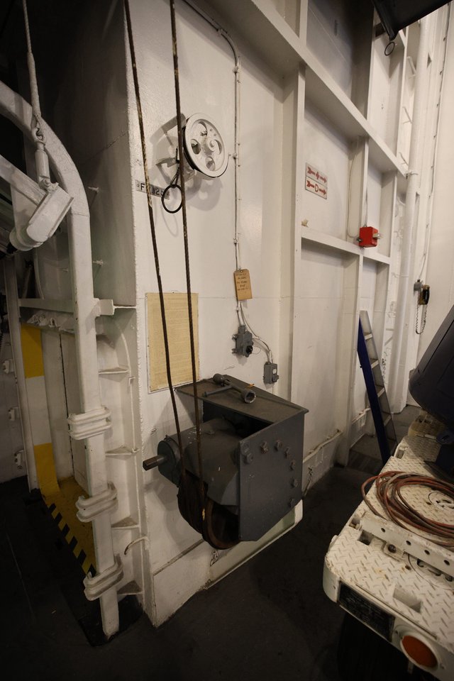 Pulley System and Workshop Equipment Aboard USS Hornet