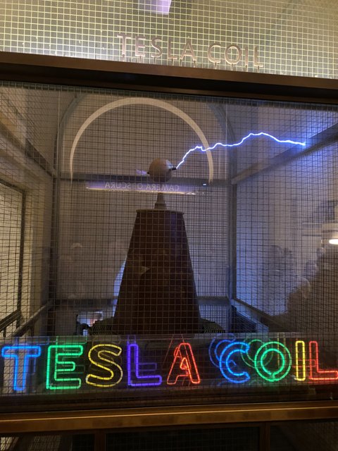 Neon Tesla Coil Sign at Griffith Observatory