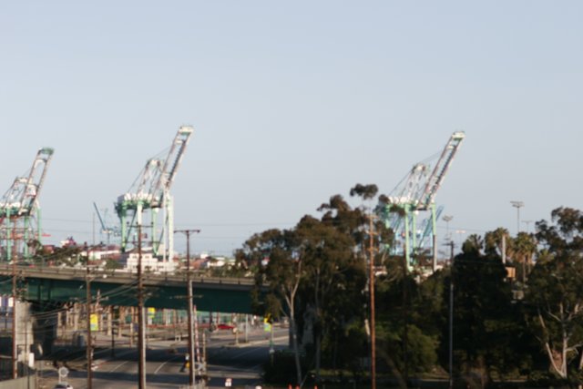 Crane Construction on Bridge