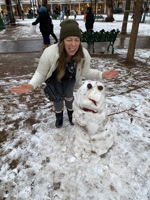 Winter Fun with a Snowman