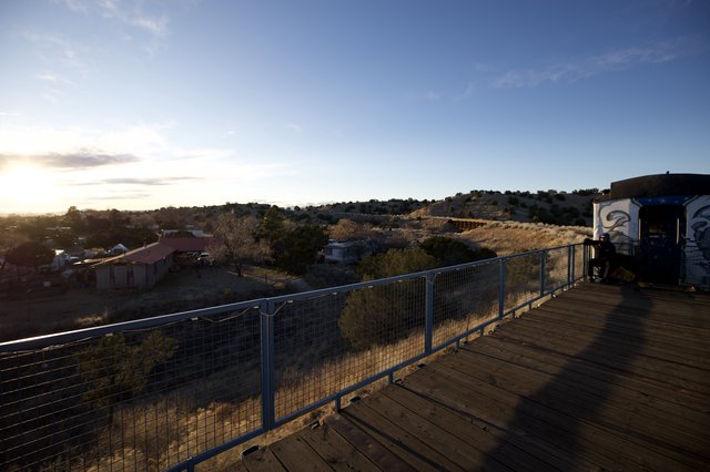 Golden Hour View from Desert Hillside Deck