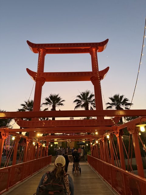 Evening Stroll Under the Torii Gate