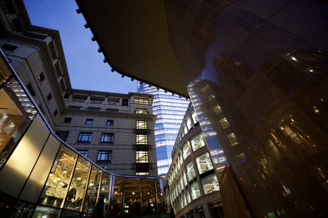 Modern Architecture at Dusk in London's Financial District