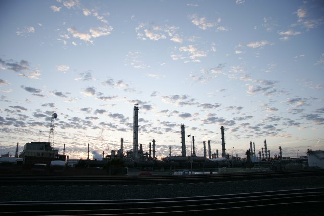 Sunset at the Oil Refinery
