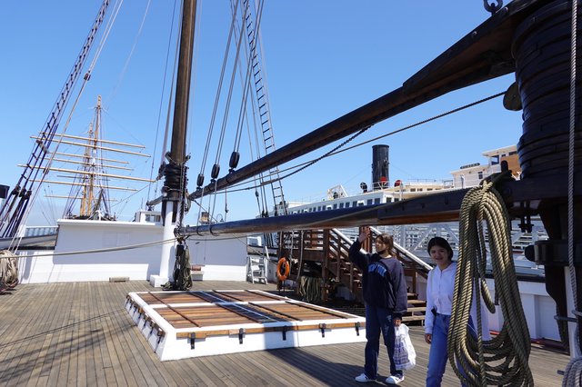 Visitors Explore Historic Tall Ship Deck