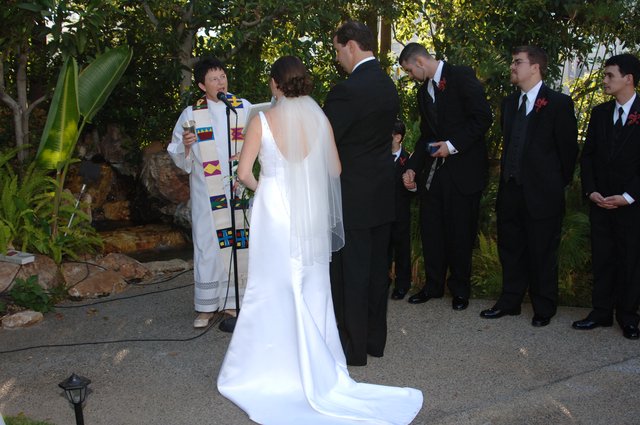 Outdoor Garden Wedding Ceremony Vows Exchange