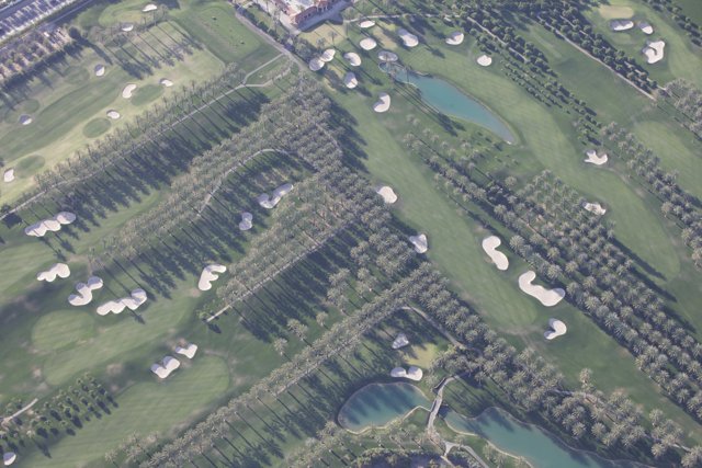 Aerial View of a Beautiful Golf Course
