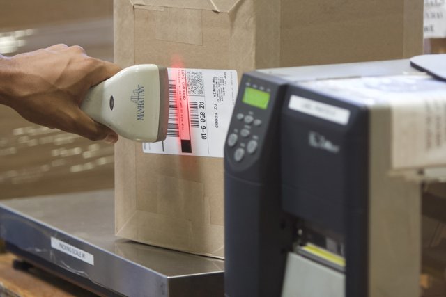 Scanning a Box with a Barcode Scanner