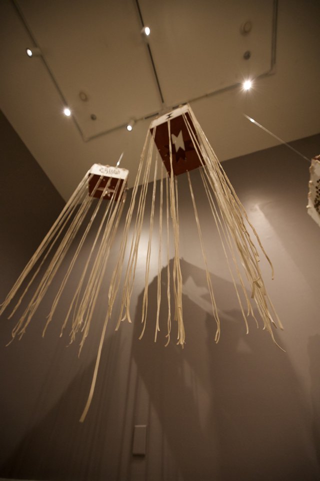 Contemporary Native American Art Installation in Museum Gallery