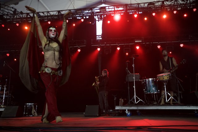 Red-Costumed Singer Rocks the Coachella Stage