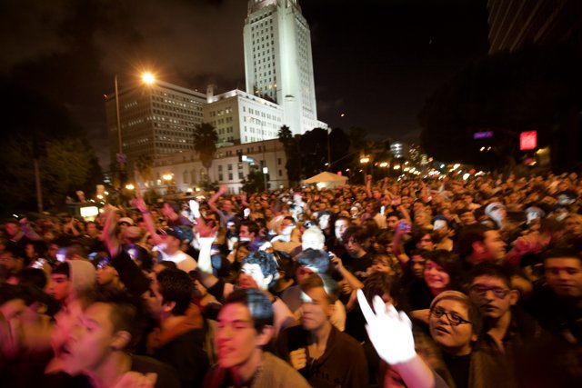 Nighttime Crowds at Metropolis Building