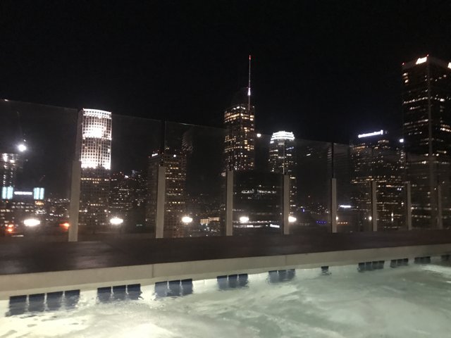 City Lights from the Rooftop Pool