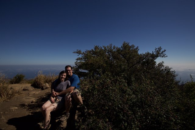 Couple Embracing at Gaviota Peak Summit