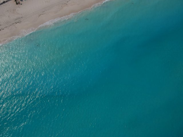 Aerial View of the Beautiful Blue Sea