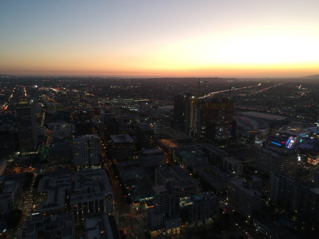 LA's Golden Hour: A Cityscape View from Above