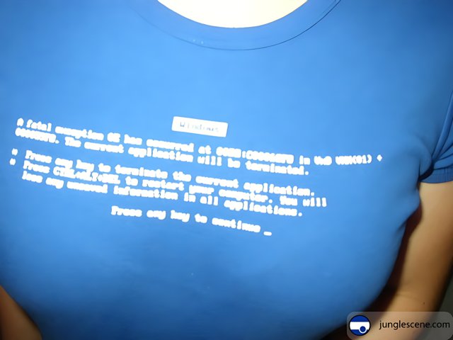 Message on Blue T-Shirt