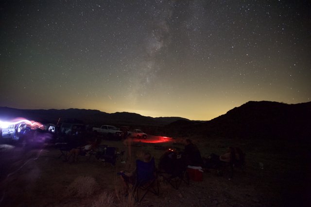 Nighttime Campfire Under the Stars