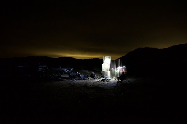 Towering Light in the Desert Night