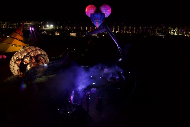 Illuminated Mickey Mouse Head Shines Bright in the Dark