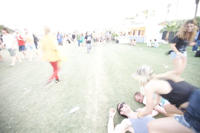 Blurry Coachella Crowd on the Grass