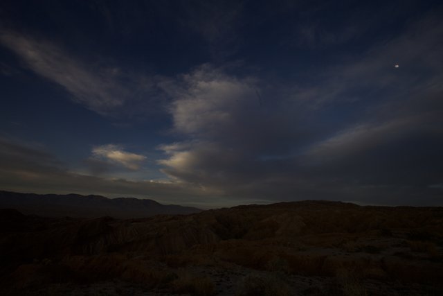 Moon and Clouds over Anza Borrego Desert