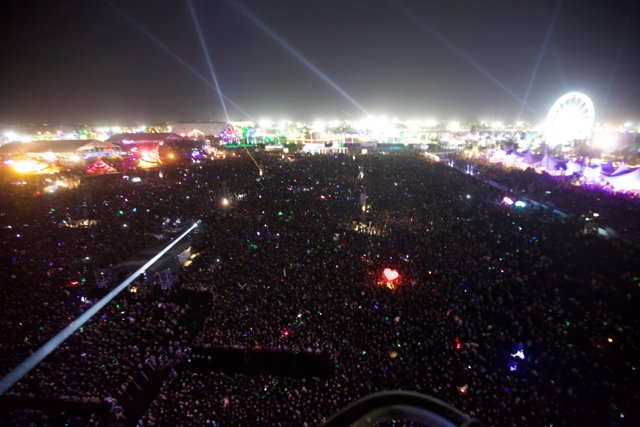 Illuminating the Night: A Coachella Concert Crowd Captured in Motion