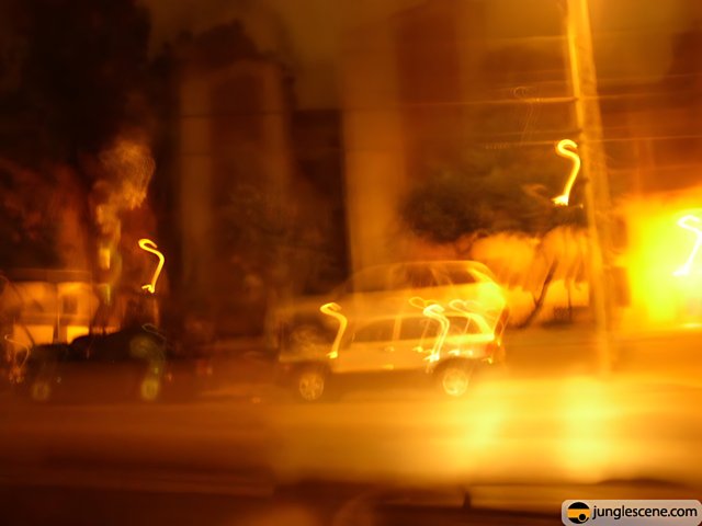 Blurred Night Street in Urban Metropolis