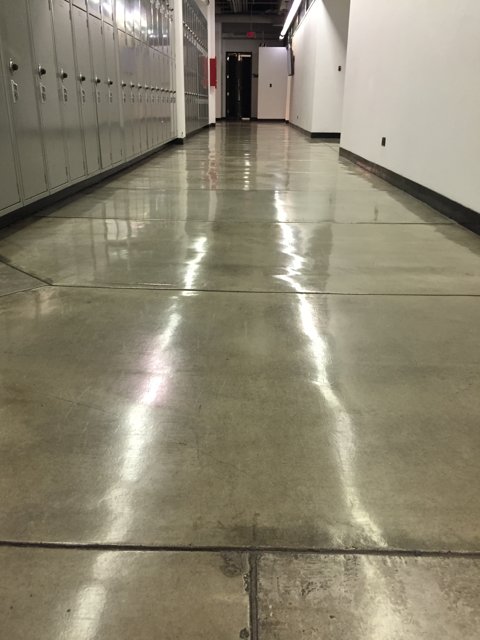 A Long Hallway with Lockers