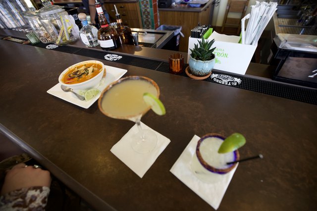Margaritas and Soup at a Bar