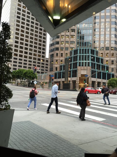Busy Intersection in Downtown LA