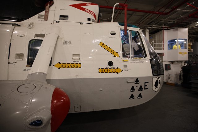 Royal Navy Sea King Rescue Helicopter on USS Hornet