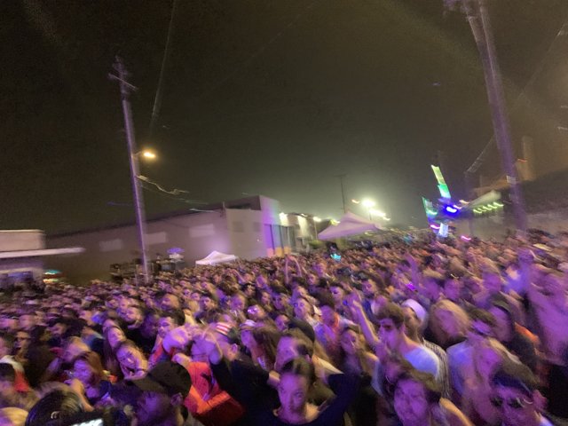 Nighttime Concert Crowd in San Francisco