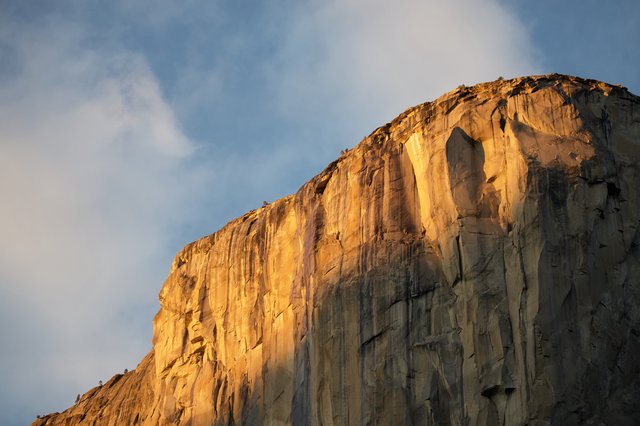 Golden Hour Light on El Capitan's Granite Face